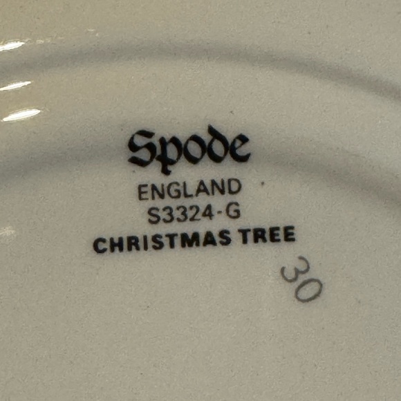 Set of 3 Spode Christmas Tree Salad Plates with Green Trim Seasonal Tableware - Picture 4 of 4